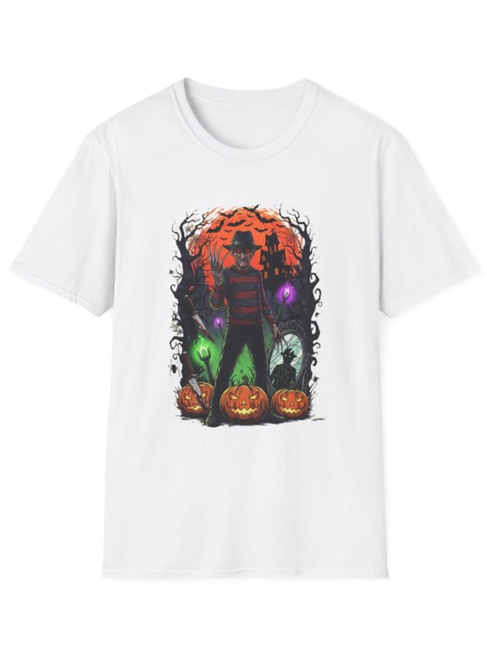 Freddy Krueger Nightmare Scene T-Shirt | Horror Pumpkin Halloween